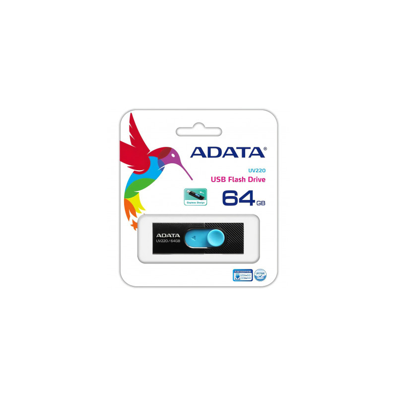 USB-A 2.0 FlashDrive Adata UV220, 64Gb